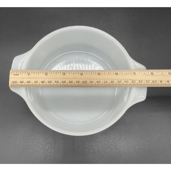 Dynaware Pyr-O-Rey 8” X 6.5” Milk Glass Brown Daisy Casserole Dish - Picture 4 of 7